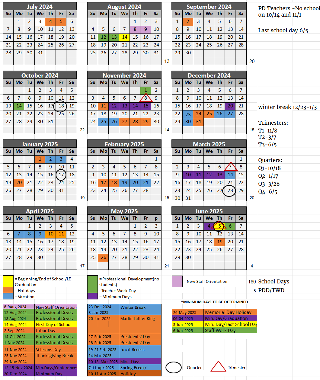 2023-2024 District Calendar